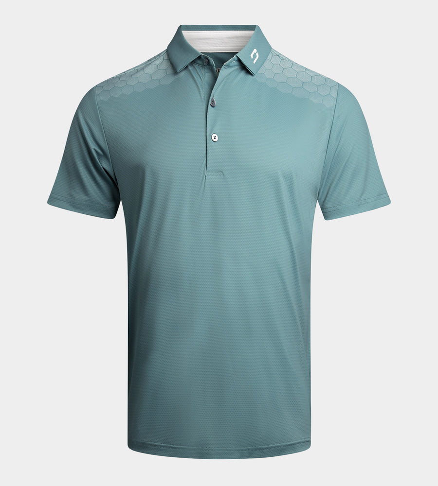 Hexa Performance Polo in Black | Men's Golf Polo Shirts | Druids