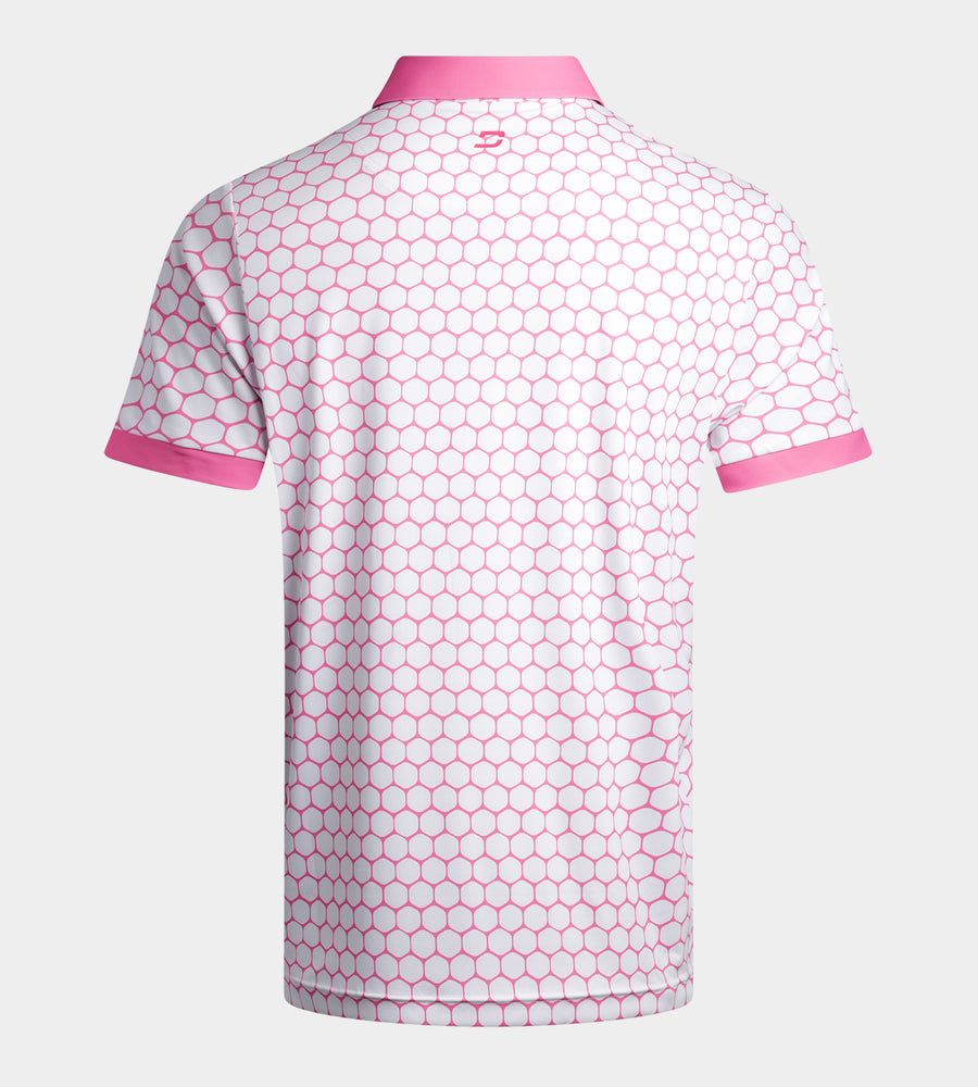HEXA PREPPY POLO - WHITE/PINK