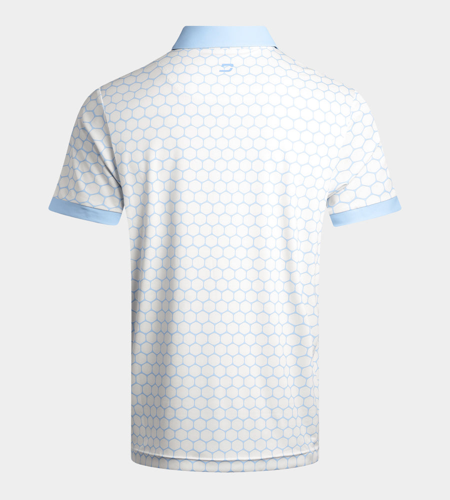 HEXA PREPPY POLO - WEISS/ BLAU