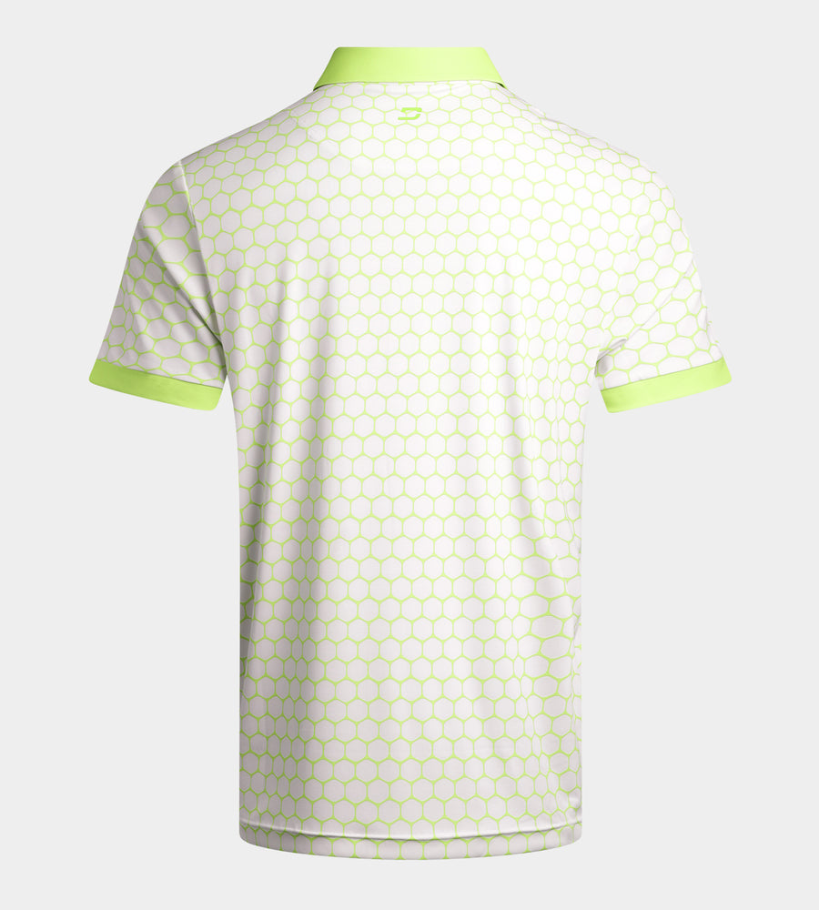 HEXA PREPPY POLO - WHITE/ LIME