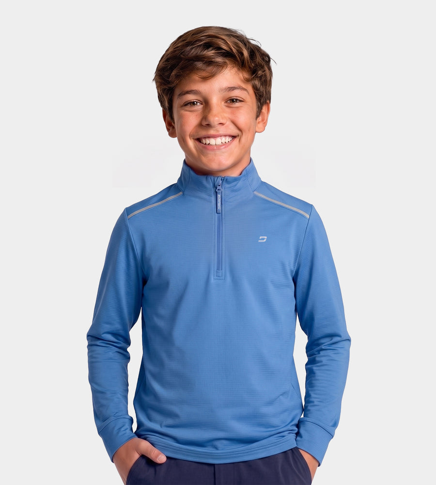 KIDS RIBBED PINE MIDLAYER - BLUE