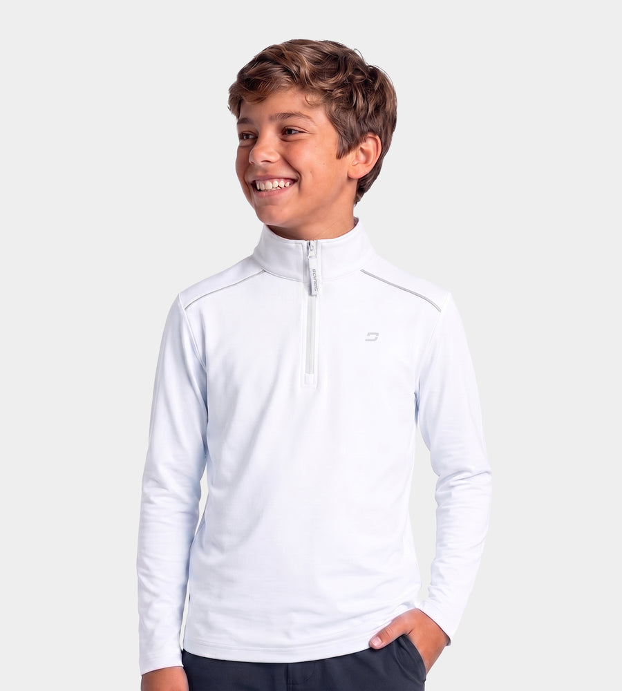 KIDS RIBBED PINE MIDLAYER - WHITE
