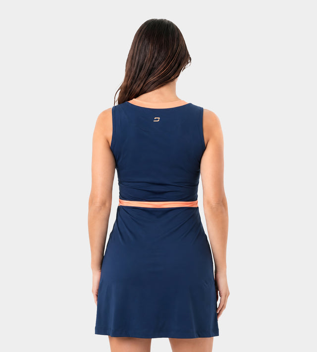 LADIES BELLA DRESS - NAVY/CORAL