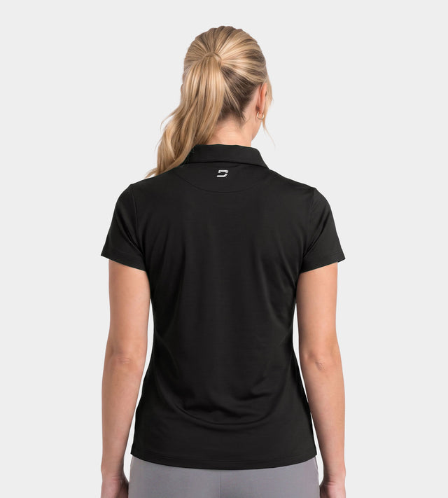 LADIES BLOCK PIQUE POLO - NEGRO