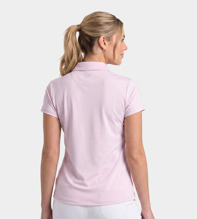 LADIES BLOCK PIQUE POLO - BLUSH