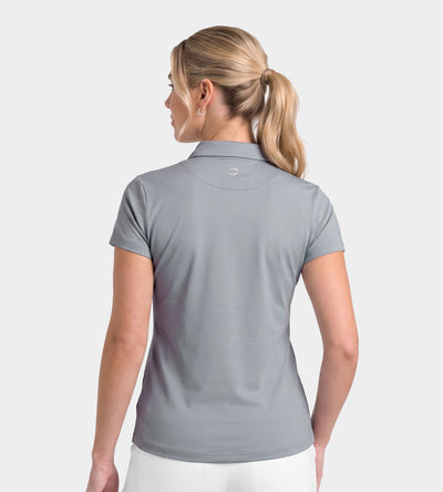 LADIES BLOCK PIQUE POLO - GRIS