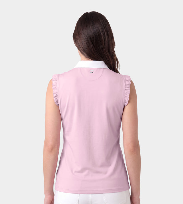 LADIES CAPPED POLO - BLUSH