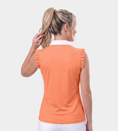 LADIES CAPPED POLO - CORAIL