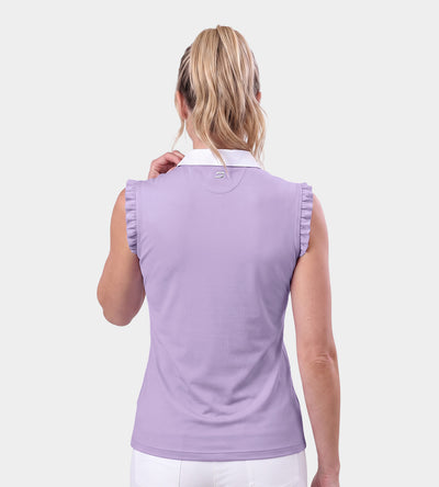 LADIES CAPPED POLO - LAVENDER