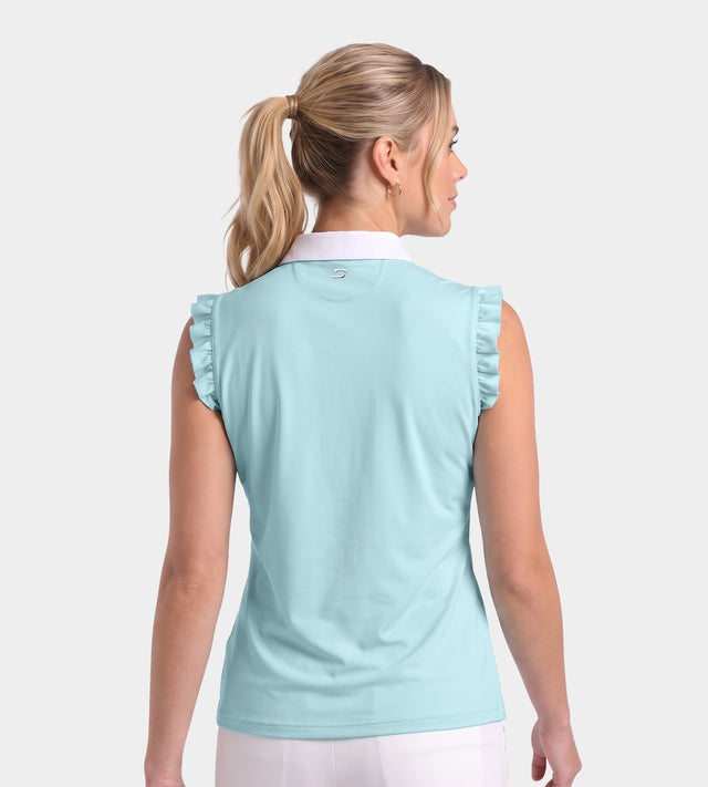 LADIES CAPPED POLO - MINT