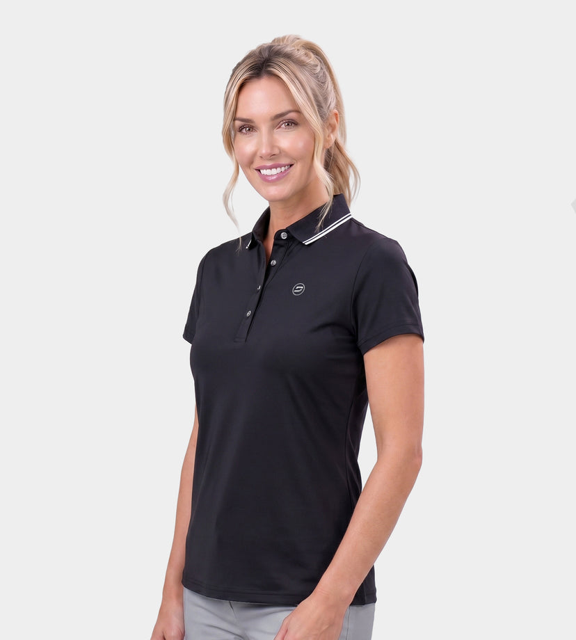 LADIES CLASSIC FIT POLO - BLACK