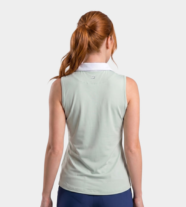 LADIES CLASSIC V NECK POLO - VERDE MENTA