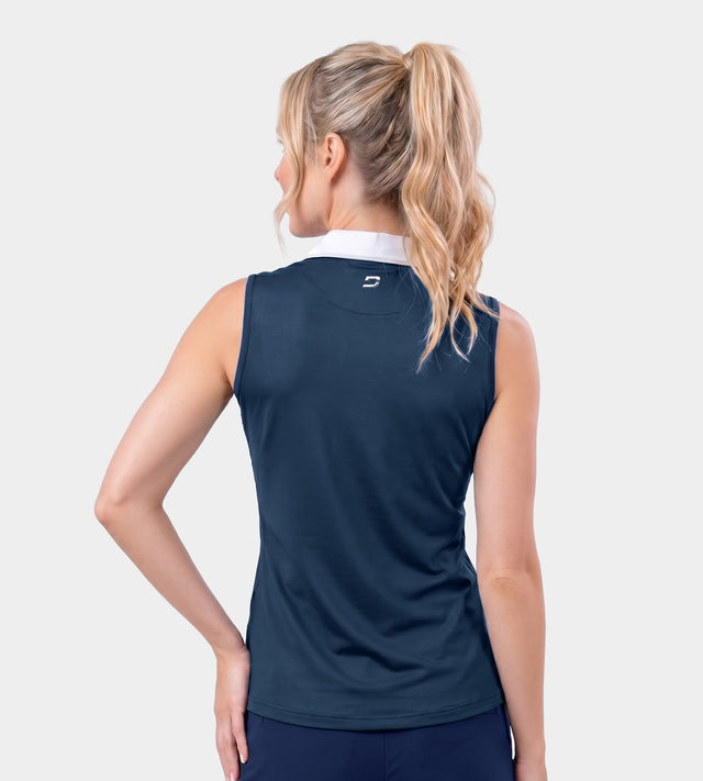 LADIES CLASSIC V NECK POLO -MARINO SUAVE