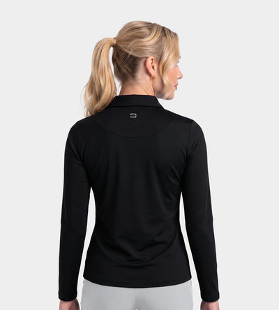 LADIES ELITE LONG SLEEVE POLO - NOIR
