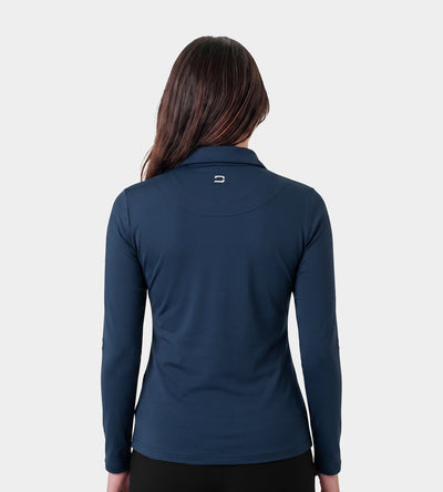 LADIES ELITE LONG SLEEVE POLO - MARINE