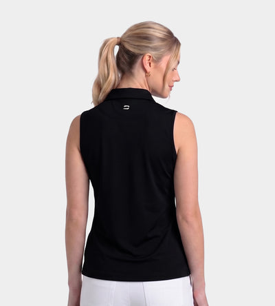 LADIES ELITE SLEEVELESS POLO - NOIR