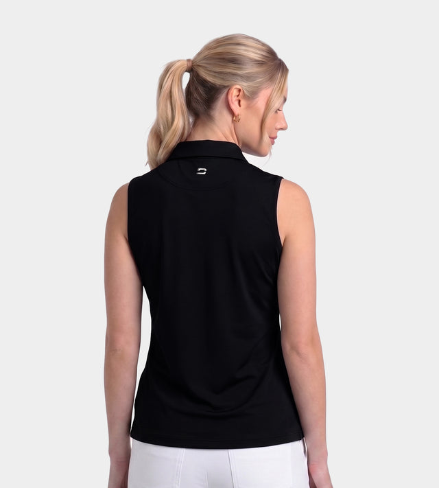 LADIES ELITE SLEEVELESS POLO - NEGRO