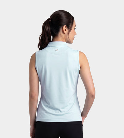 LADIES ELITE SLEEVELESS POLO - BLEU