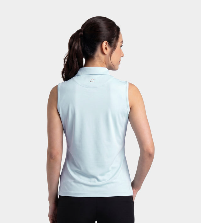 LADIES ELITE SLEEVELESS POLO - AZUL