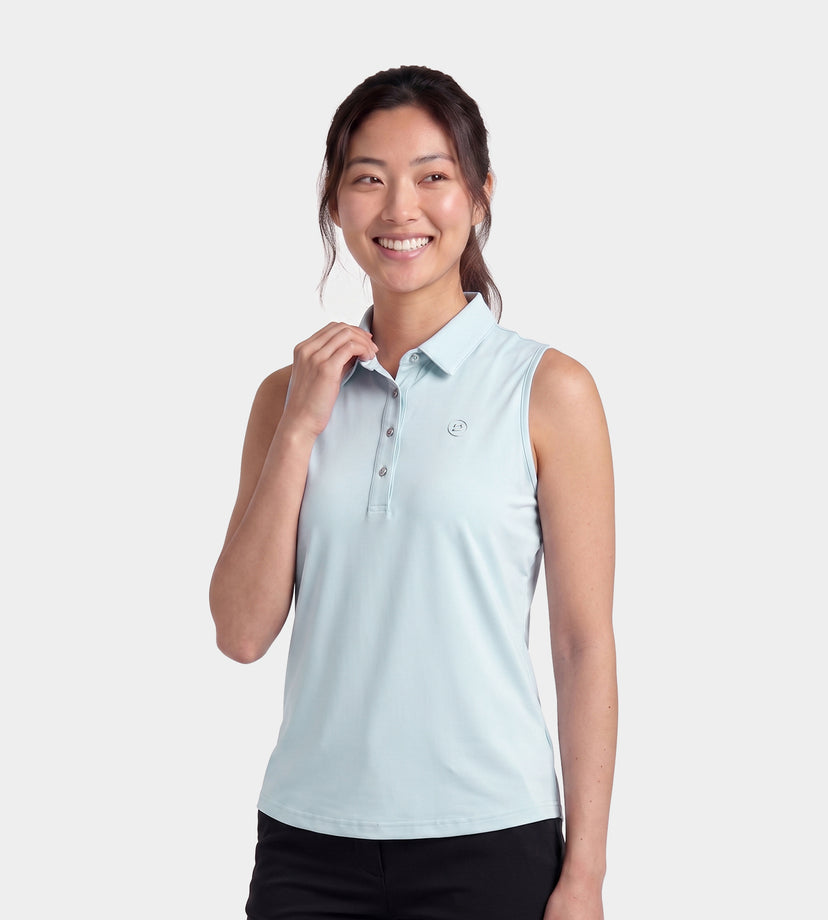 LADIES ELITE SLEEVELESS POLO - AZUL