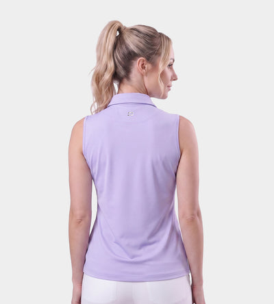 LADIES ELITE SLEEVELESS POLO - LAVENDER