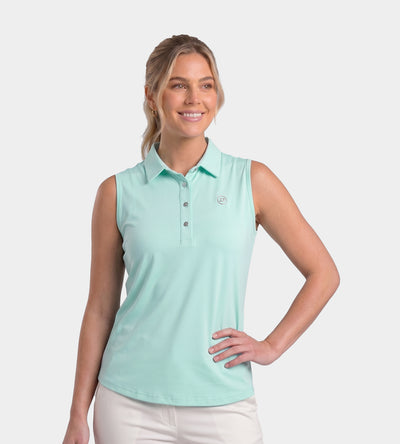LADIES ELITE SLEEVELESS POLO - MENTHE