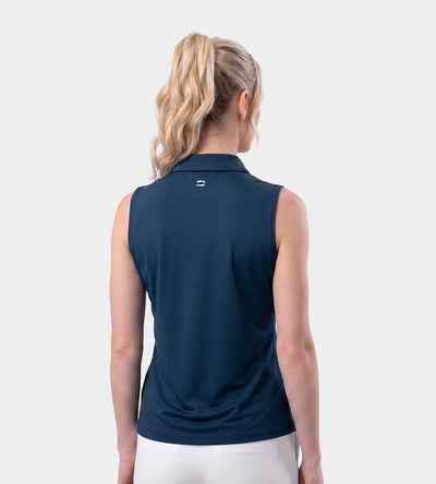 LADIES ELITE SLEEVELESS POLO - MARINE