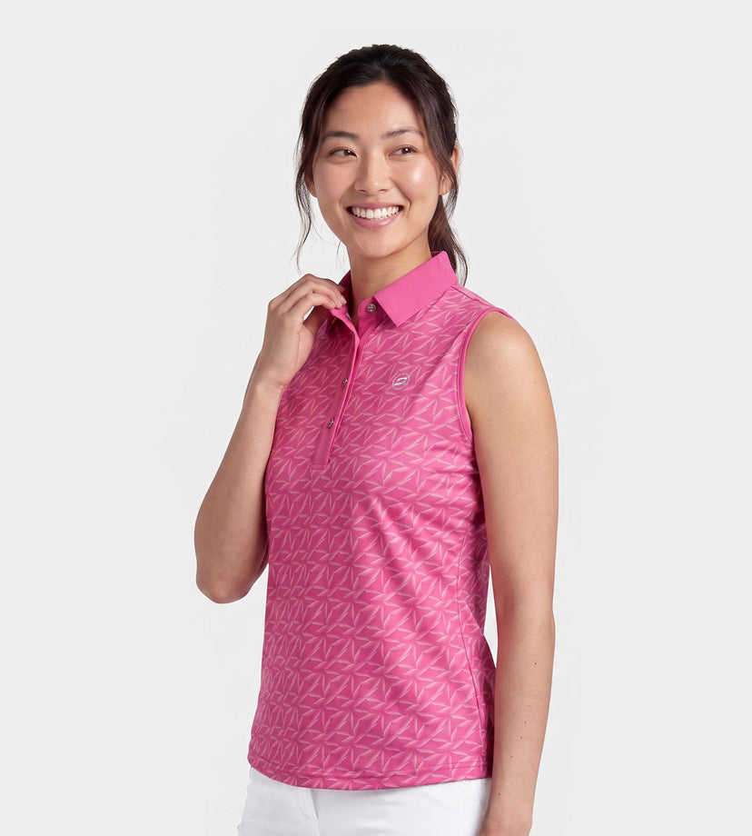 LADIES EMPIRE POLO - BRIGHT PINK