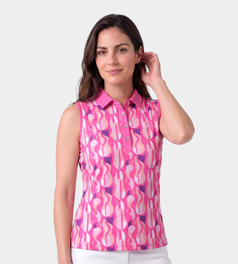 LADIES GRIFFON POLO - BRIGHT PINK