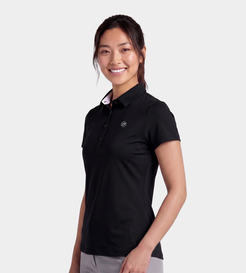 LADIES LEGACY POLO - BLACK