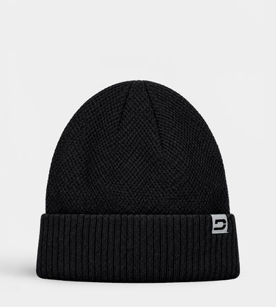 LADIES LINIE MARL BEANIE - BLACK