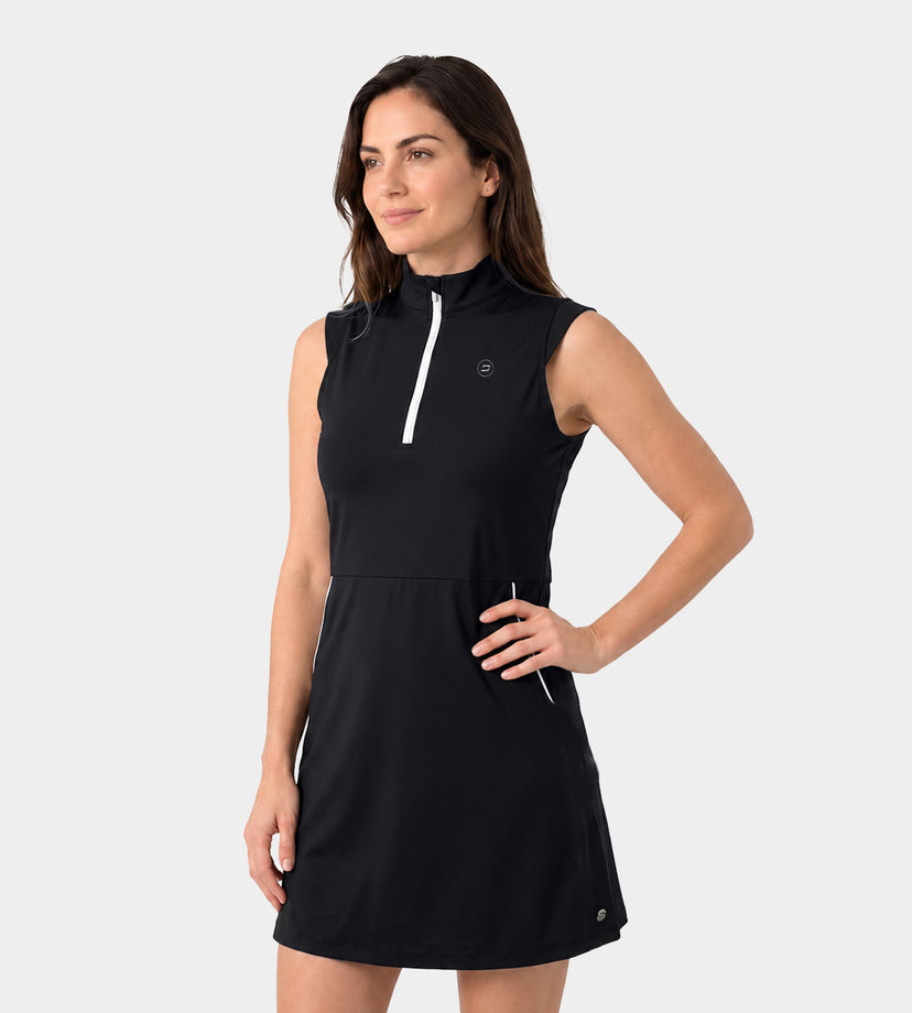 LADIES LUXE CAP DRESS - BLACK