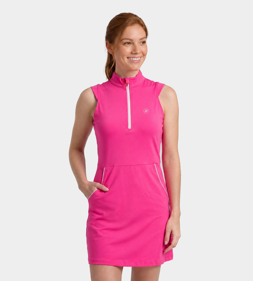 LADIES LUXE CAP DRESS - PINK