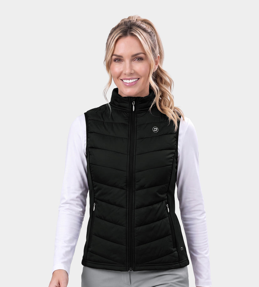 LADIES PANAMA GILET - BLACK