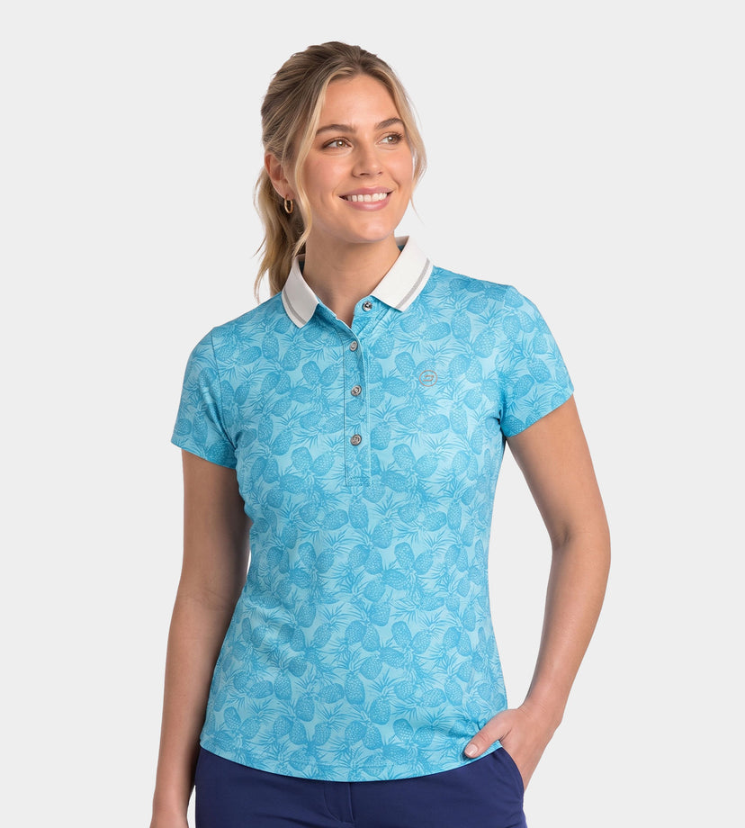 LADIES PINEAPPLE POLO - BLU