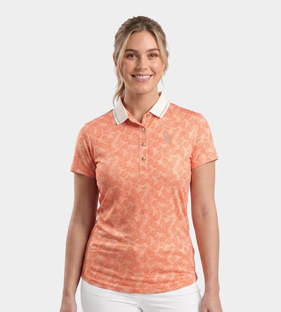 LADIES PINEAPPLE POLO - CORAL