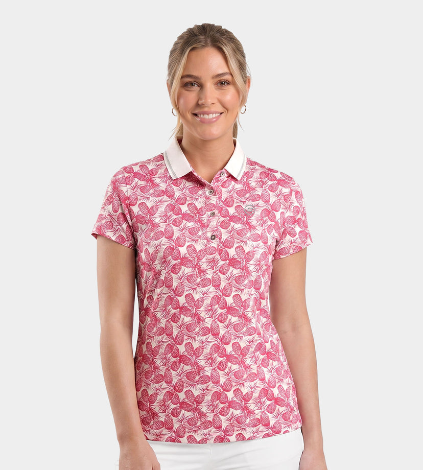 LADIES PINEAPPLE POLO - ROSA
