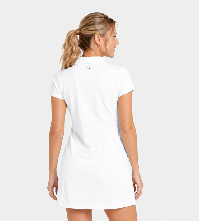 LADIES POLO ESSENTIAL DRESS - WHITE