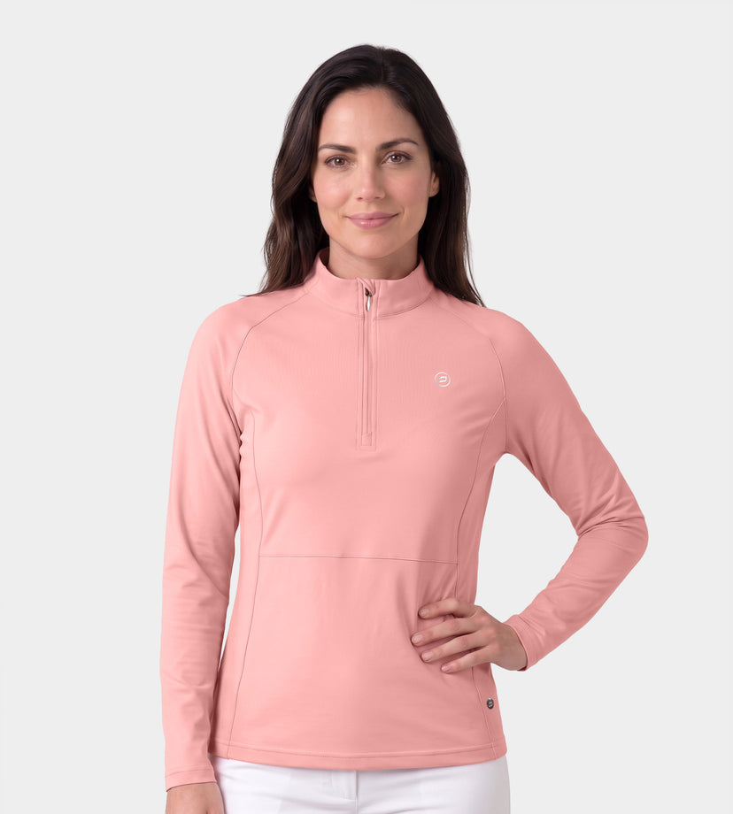 LADIES SPLIT HEM MIDLAYER - PINK