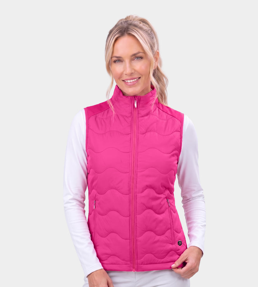 LADIES TECH GILET - BRIGHT ROSE