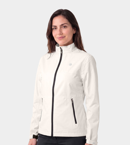 ヴ*ン様 FR2 GOLF レディースジャケット 白 Ladies Venus Rain Jacket in White | Golf Rain Jacket | Druids