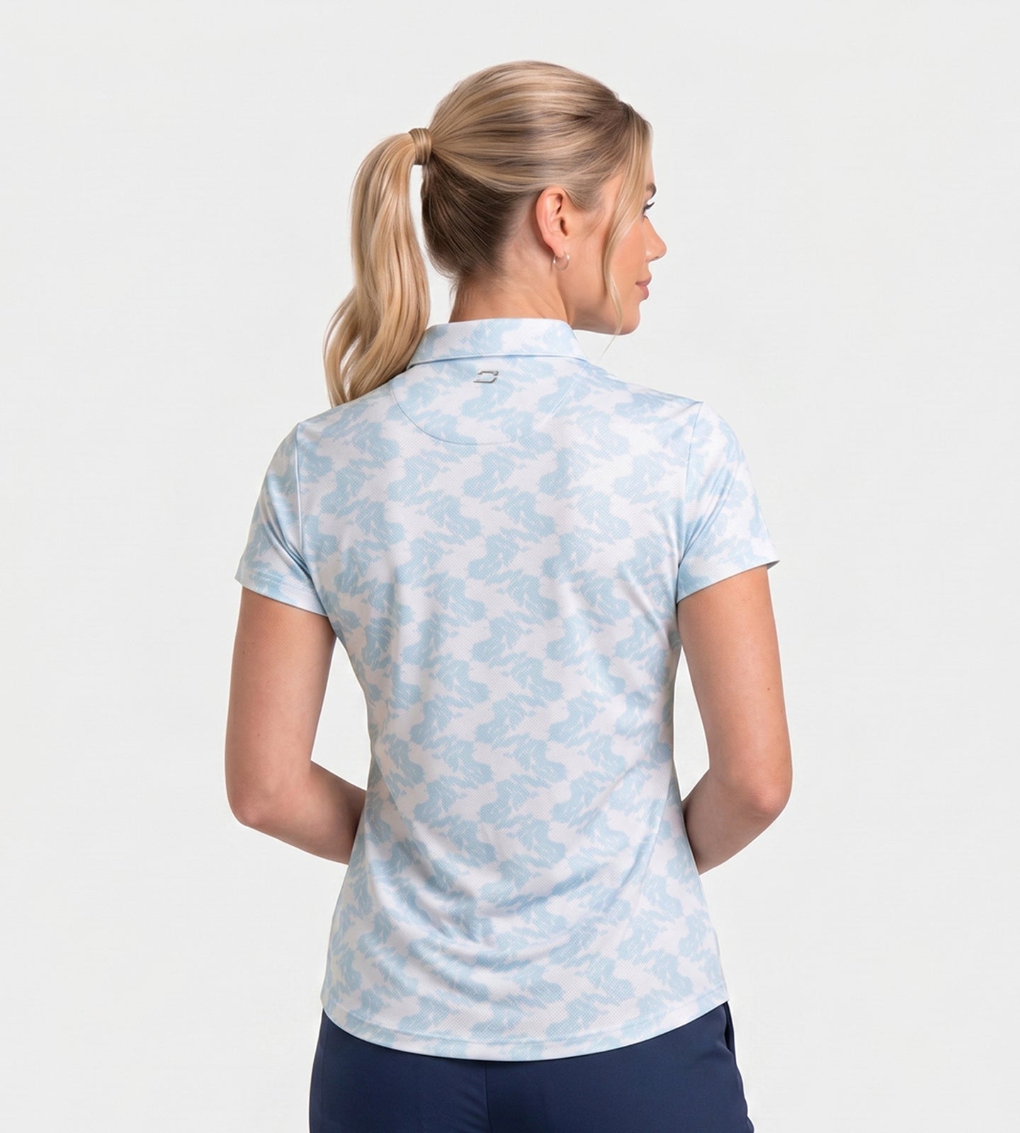 LADIES ABSTRACT EMOTIVE POLO - BLANC