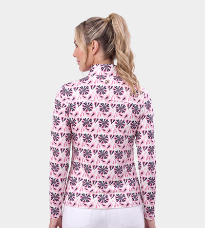 LADIES BIRDIE MIDLAYER - FLORAL BLUSH