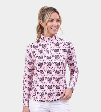 LADIES BIRDIE MIDLAYER - FLORAL BLUSH