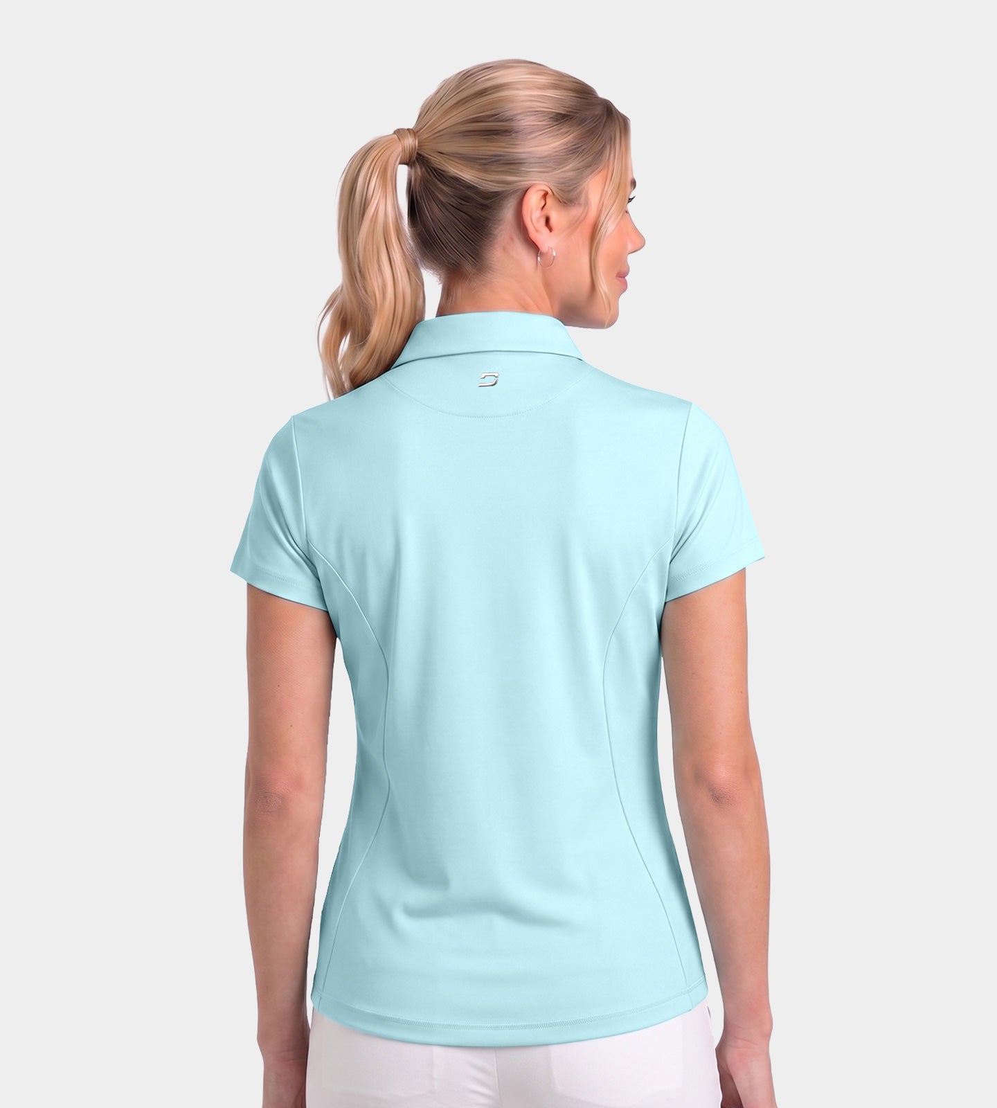 LADIES HEART ZIP POLO - BLEU