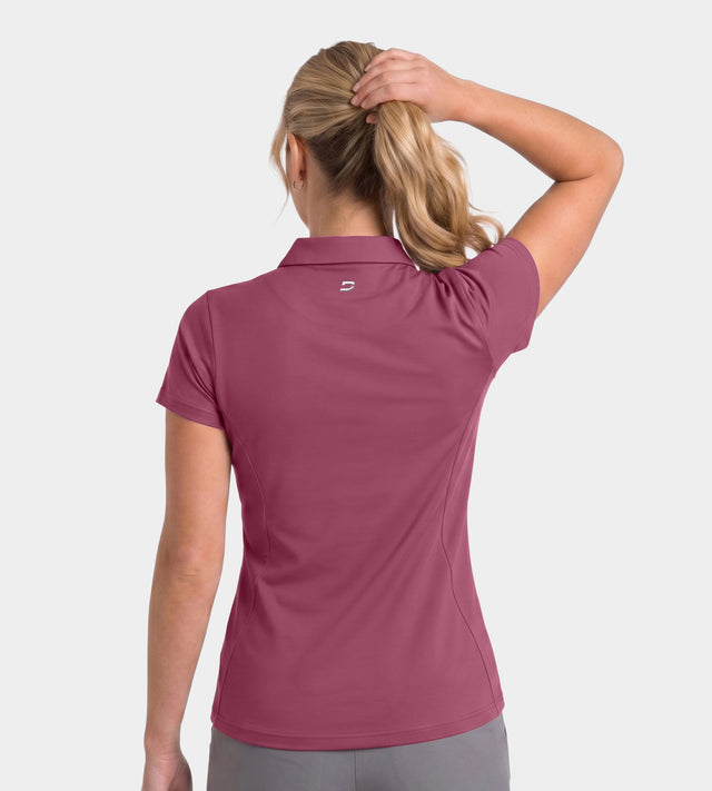 LADIES HEART ZIP POLO - MULBERRY