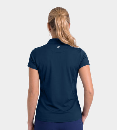 LADIES HEART ZIP POLO - MARINE
