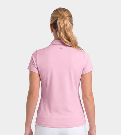 LADIES HEART ZIP POLO - ROSE