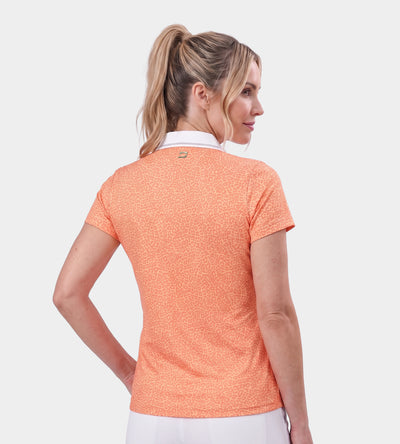 LADIES LEOPARD POLO - CORAIL