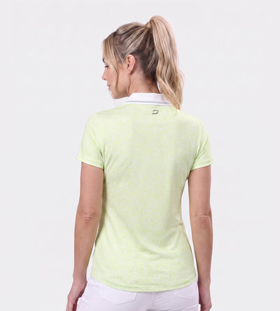 LADIES LEOPARD POLO - CITRON VERT